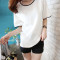 2017夏季新款女士t恤短袖上衣韩版纯色大码半袖打底衫 M 白色
