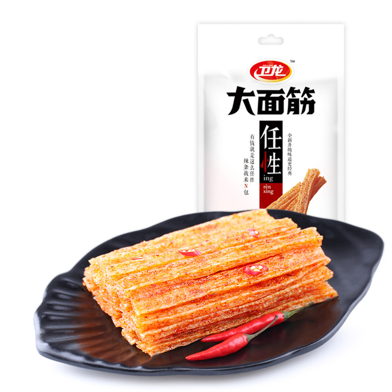 卫龙香辣大面筋辣条辣片麻辣休闲零食豆干8090办公室零食高清实拍图