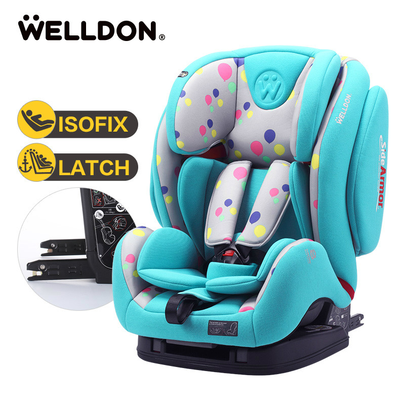 【苏宁自营】惠尔顿（welldon）汽车儿童安全座椅ISOFIX接口全能盔宝TT（9个月-12岁） 爱琴蓝