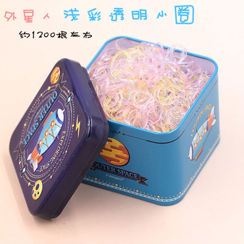 韩版儿童小皮筋女童头饰头绳发圈宝宝扎头发一次性橡皮筋发饰品盒2017新品可爱简约小清新发饰小女孩子 小号-热汽球（荧光色