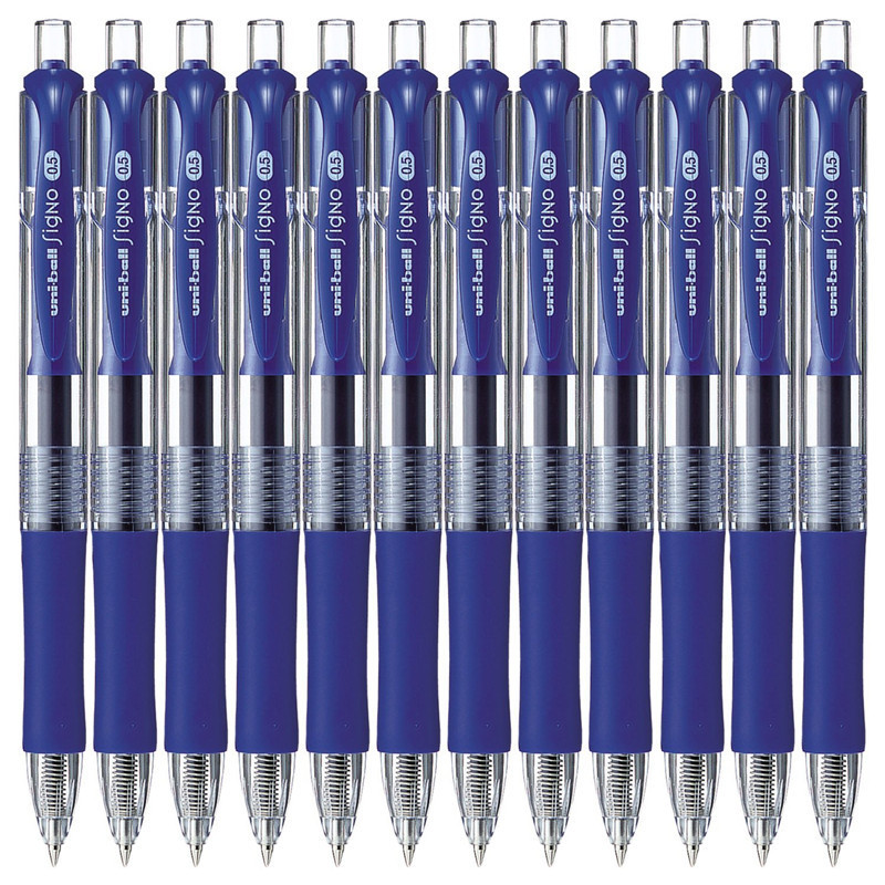 三菱uniumn152中性笔12支05mm按动式水笔签字笔考试笔蓝色高清实拍图