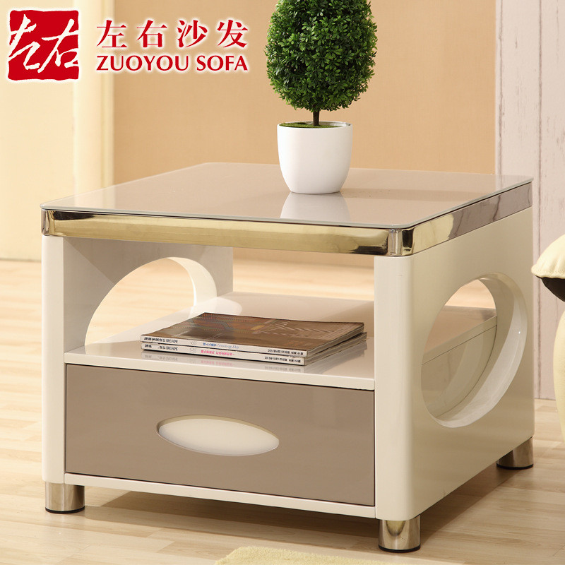 左右方几简约现代方几角几小户型客厅家具套装茶几钢化玻璃DJW013B 图片色