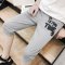 2017年新款男裤夏天收口男士运动休闲短裤潮男裤宽松中裤薄款夏季7分马裤七分裤学生百搭休闲字母印花裤子七分 30/31L DK18-酒红色