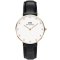 丹尼尔惠灵顿（Daniel Wellington）手表DW女表34mm表盘金色边皮带超薄女士石英表0951DW