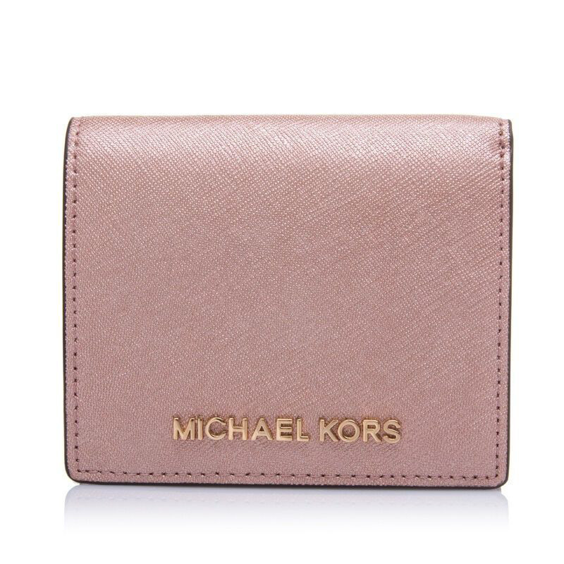 Michael Kors 迈克·科尔斯MK 十字纹女士休闲短款卡包 钱包 女 32T4GTVF2L 淡粉色