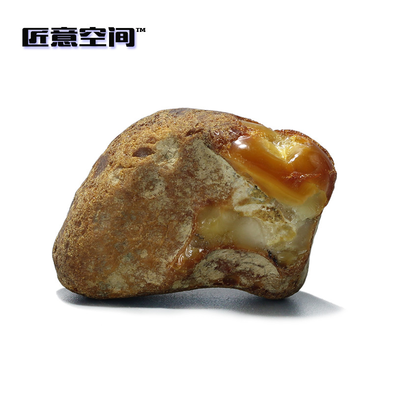 天然波罗的海 琥珀 蜜蜡 原石 随形 把件 44x33x16mm 支持国检 男女同款 黄色