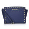 迈克·科尔斯(MICHAEL KORS) MK女包 Selma系列女士真皮铆钉单肩斜挎包小号30T3GSMM2L 深蓝色