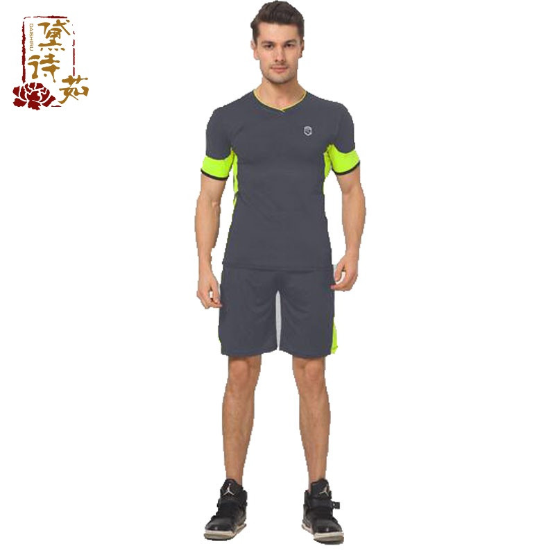 户外运动健身服男夏套装跑步服蓝球服紧身健身