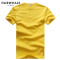 马克华菲短袖T恤男士夏季新款韩版潮流纯色白色粉红色黄色粉色潮 170/M 黄色