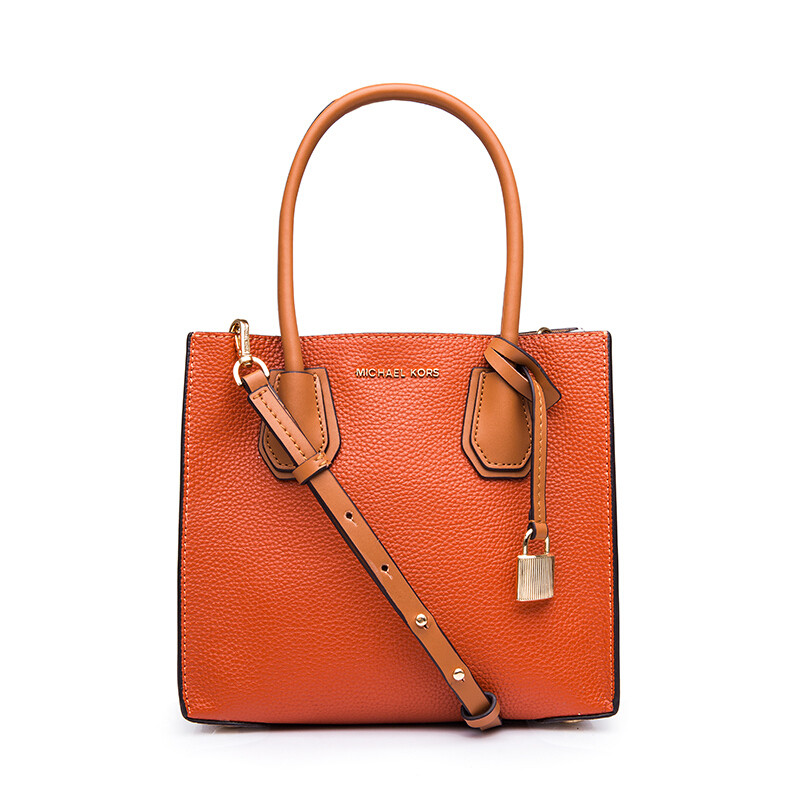 MICHAEL KORS 迈克·科尔斯女包 小锁头单肩包MK 硬 牛皮磁扣手提包 斜跨包 30S7SM9M2L 橙色