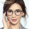 海伦凯勒2017年新款近视眼镜女 情侣眼镜框 复古圆框H9181 优雅女人 酒红玳瑁C5W