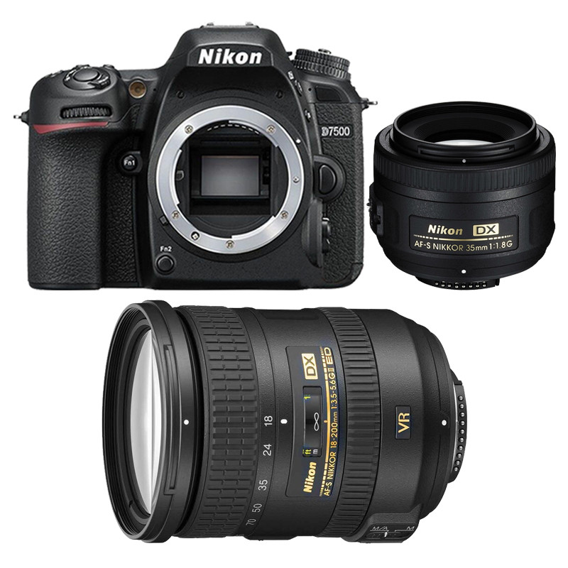 尼康(Nikon) D7500（18-200mm+35mm F1.8G）数码单反相机 双镜头套装 约2088万像素