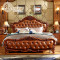 拉菲伯爵 床 欧式床 双人床 床双人床 皮床 卧室家具 美式床 实木床1.8 美式乡村床类 IA011 木质皮质床 1.8米排骨架床