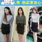 Mtiny夏季OL职业装女装套装裙夏装女士正装工作服条纹短袖衬衫套裙工装 L 黑条纹衬衫+裤