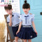 Mtiny幼儿园园服夏装新款英伦风校服套装小学生夏季班服中大童二件 140cm(140cm大量现货，全棉面料，支持定做) 蓝色（男）