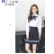 Mtiny日韩水手服 青春学生校服套装春夏白衬衫制服 女生英伦班服学院风 L 女生短袖衬衫（送领结）