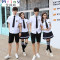 Mtiny毕业照服装学生装高中毕业季班服学院风高三大学生校服套装白衬衫 M 女短袖黑边白衬衫裙子