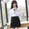 Mtiny校服套装学院风中学生韩国班服夏季毕业照服装学生装高中生情侣装 XXXL 女短袖+裙子（送领绳）