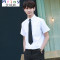 Mtiny校服套装学院风中学生韩国班服夏季毕业照服装学生装高中生情侣装 XXXL 女短袖+裙子（送领绳）