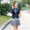 Mtiny英伦校服套装初高中生男女学生毕业照JK日系制服春韩版学院风班服 XL 黑色长袜