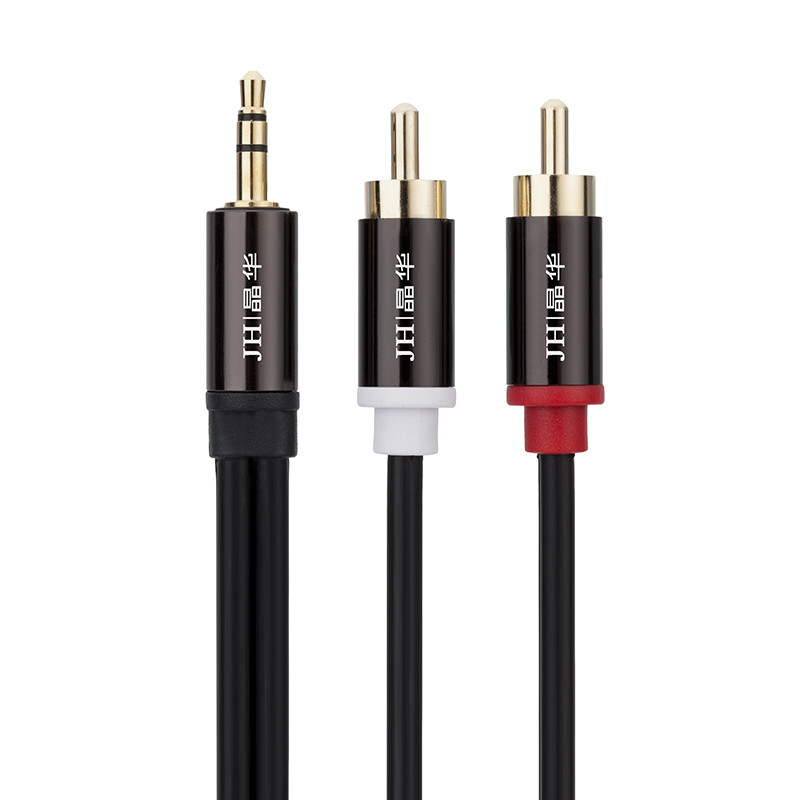 晶华 合金3.5音频转2RCA线 黑色3米 3米