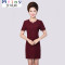 Mtiny中年女夏T恤妈妈装夏装短袖连衣裙30-40岁中老年人春装打底衫女装 XL【参考95-110斤】 红色短袖