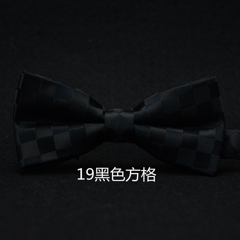 2017款】LRZYOU韩版男士结婚新郎伴郎西装礼服蝴蝶结酒红黑色条纹花纹领结 19