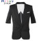 Mtiny【清】西装男韩版新款上衣服新郎结婚礼服修身伴郎中袖休闲小西服 XL 黑色