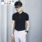 Mtiny韩国夏装简约时尚针织冰丝短袖T恤男翻领 韩版修身polo衫男短袖 M 蓝色