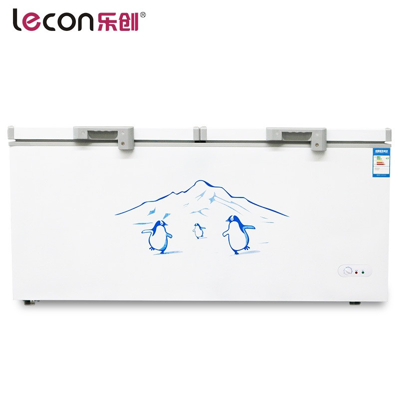 lecon/乐创洋博 798升卧式冷柜 单温双门小冰柜 冷冻柜冷藏柜商用家用冰柜 中小商场专用 低能耗