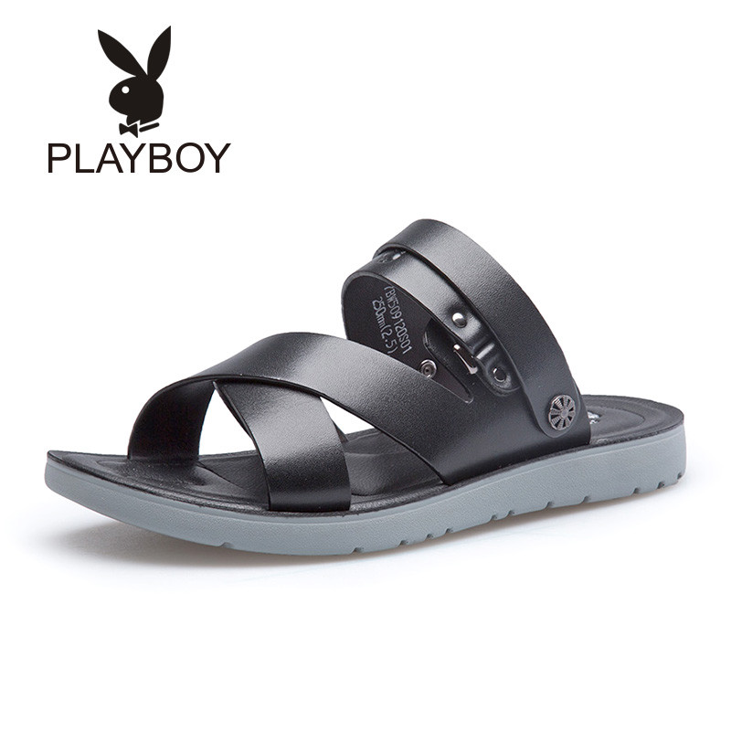 花花公子（PLAYBOY）透气耐磨套脚露趾沙滩鞋两用拖鞋凉鞋7BW509120S01