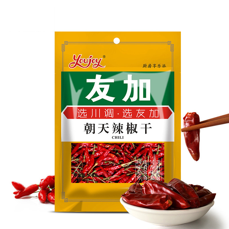 友加朝天干辣椒100g 辣椒干调味品调味料四川友加食品辣椒干袋装卤包