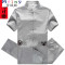 Mtiny亚麻唐装男中老年人爸爸夏装套装老人衣服60-70-80岁爷爷棉麻男装 42 深灰