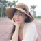 新款上市】海边防晒草帽女夏天可折叠沙滩帽遮阳帽海滩度假太阳帽子潮 驼色