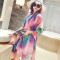 新款上市】夏天长款雪纺沙巾围巾夏季海边沙滩巾薄款防晒丝巾空调披肩纱巾女 WS023-紫色系