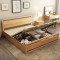 木帆 床 实木床 北欧双人床 高箱储物床 1.8米标准单床+床头柜*1+护脊床垫【颜色备注】