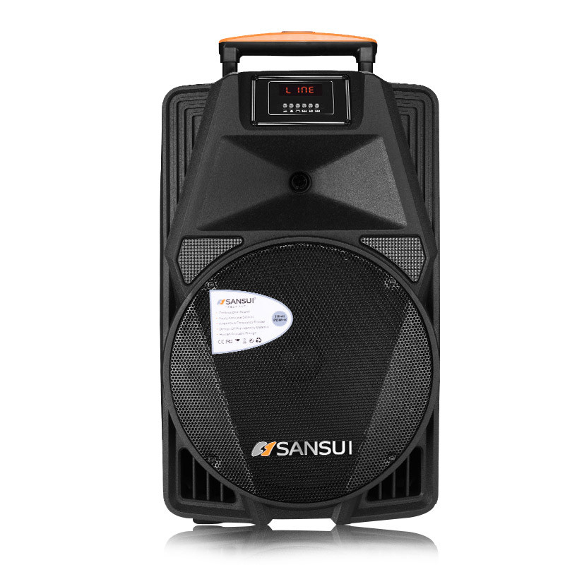 SanSui/山水 SS2-12 户外音响大功率拉杆广场舞音响户外插卡蓝牙音箱 蓝牙低音炮音箱 电脑音箱 带1只话筒