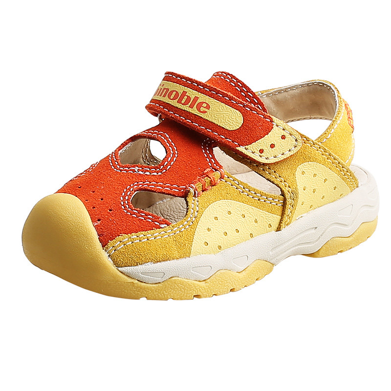基诺浦夏款婴儿学步鞋宝宝凉鞋男女童机能鞋童鞋TXG383 土黄桔色TXG383 9码/16.8cm
