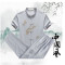 818款男士唐装套装中老年人爸爸短袖男装老人衣服装爷爷夏装民族服装男 42(XXXXL)180斤以下 灰色大龙