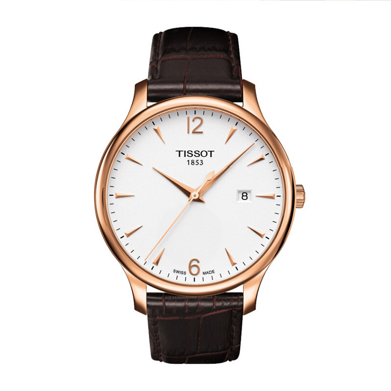 Tissot 天梭俊雅系列皮带石英男表 T063.610.36.037.00 棕色