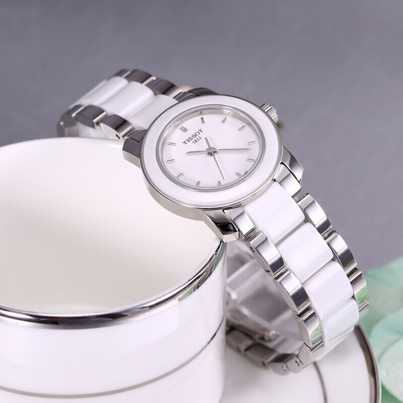 天梭(TISSOT)手表 时尚 瓷艺系列 陶瓷石英女表 T064.210.22.011.00 T064.210.22.011.00