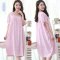 大码孕妇睡裙宽松大码睡裙女胖mm200斤夏短袖睡衣家居服当季新品简约休闲妈咪居家衣服多色可选睡衣 均码90-190斤胖瘦孕妇首选 银色小雨伞粉