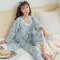 夏季月子服薄款三件套孕妇睡衣大码产后哺乳睡衣喂奶衣家居服当季新品简约休闲印花妈咪居家服长袖睡衣 M 小雏菊三件套