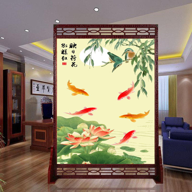 诚乐美现代简约实木中式屏风隔断玄关客厅镂空座屏改善风水可定制尺寸