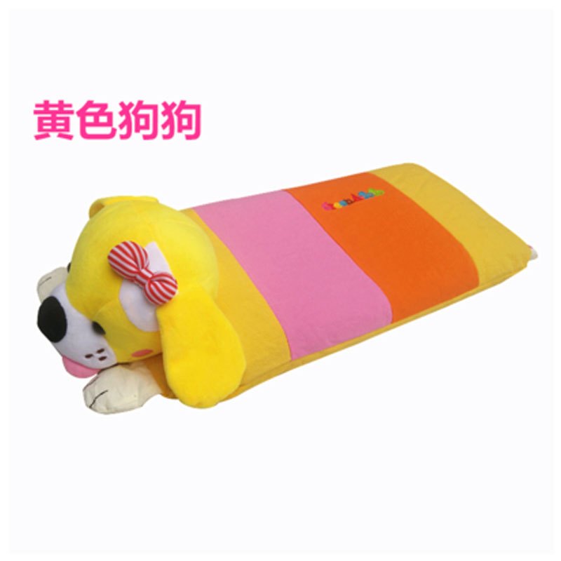 宝宝婴儿童新生儿防偏卡通幼儿园0-3-6岁定型荞麦壳枕头当季新品可爱卡通简约小清新多款多色可选枕头 立体黄色狗头