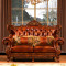 兰博湾(RAMBOY)客厅家具 欧式实木沙发 皮质 美式真皮沙发组合套装 1+2+3组合 A款双人位