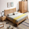 天惠子简约北欧系列全实木床1.8米/1.5米胡桃色原木单双人床 婚床卧室家具 1.8米单床+床头柜*1+床垫（颜色备注）