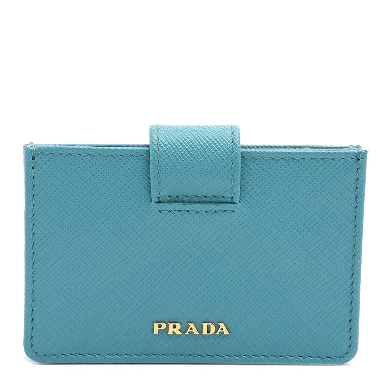 PRADA 普拉达卡包 女士十字纹牛皮卡包卡夹名片夹 1MC211 QWA F0615 蓝色