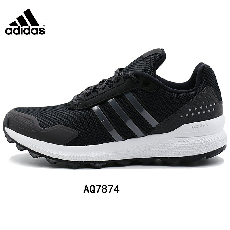 Adidas/阿迪达斯男鞋秋季新款耐磨缓震休闲透气跑步鞋AQ7874 蓝/1号黑色/学院藏青蓝 42.5
