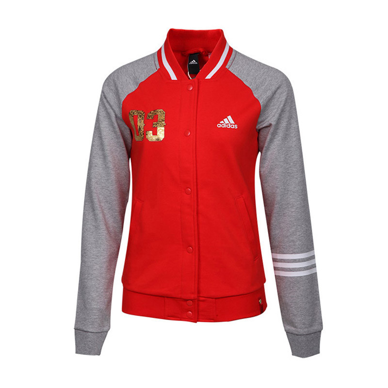 adidas阿迪达斯女子夹克外套2017新款休闲运动服BK4841 XXL 红色